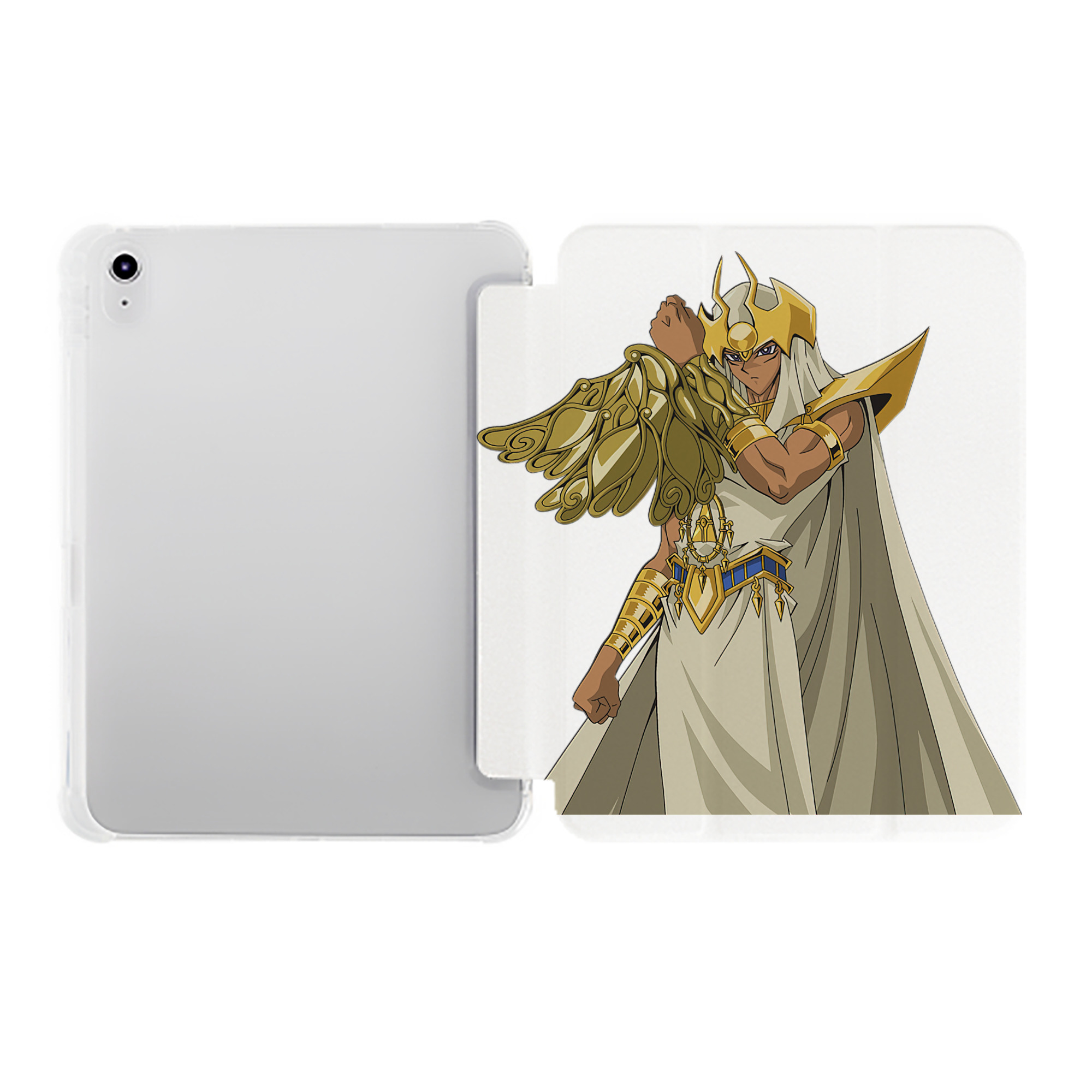 （画像用） 遊☆戯☆王 Yu-Gi-Oh! IPad ケース ペン収納付き 三つ折りスタンド PUレザー×シリコン 対応機種9.5/10.5/10.9インチ